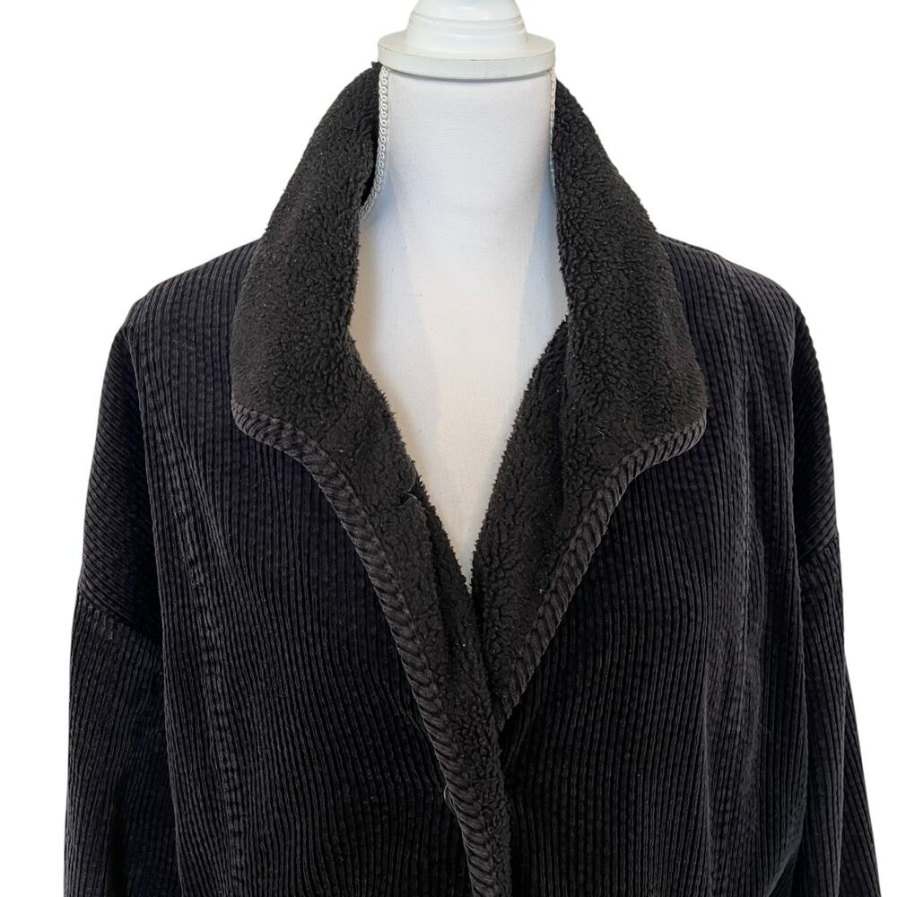 J. Jill Heritage Tumbled Cord Jacket Women's Size XL Black Washed 100% Cotton - Picture 2 of 10